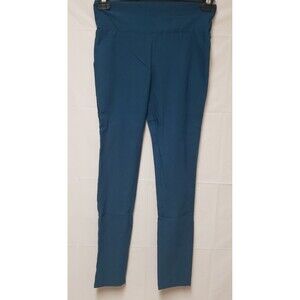 Hybrid Extra Stretch Tummy Control Teal Blue Ankle Pants Sz M Pre Own Excel